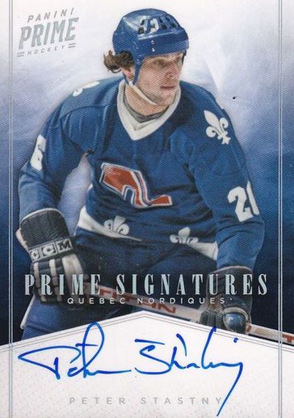 AUTO karta PETER ŠŤASTNÝ 11-12 Prime Signatures Holo Silver /25